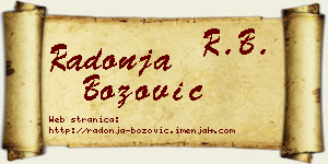 Radonja Božović vizit kartica